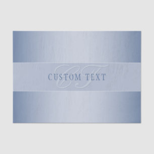 Elegant Editable Monogram Script Writing   Blue Tissue Paper