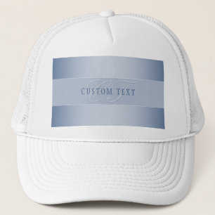 Elegant Editable Monogram Script Writing   Blue Trucker Hat