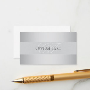 Elegant Editable Monogram Script Writing   Grey Enclosure Card