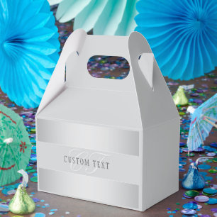 Elegant Editable Monogram Script Writing   Grey Favour Box