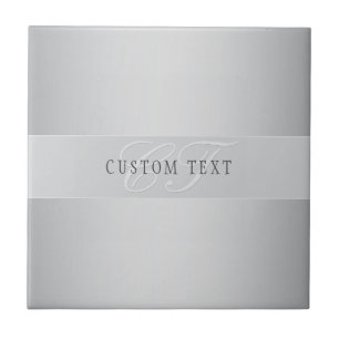 Elegant Editable Monogram Script Writing   Grey Tile