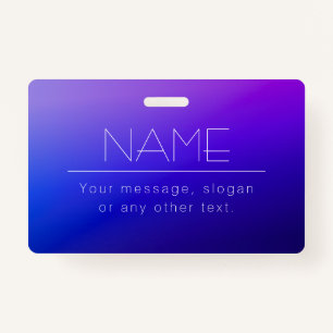 Elegant Editable Text & Modern Fading Purple Colou ID Badge