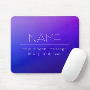 Elegant Editable Text & Modern Fading Purple Colou Mouse Mat