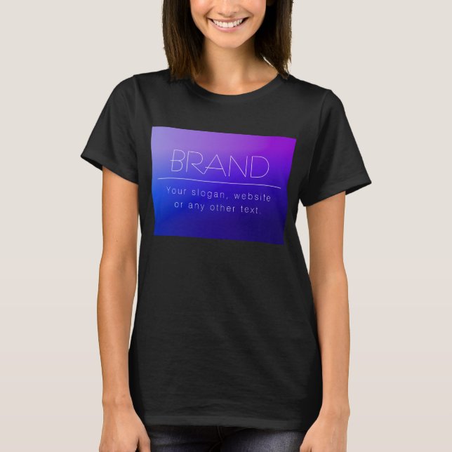 Elegant Editable Text & Modern Fading Purple Colou T-Shirt (Front)