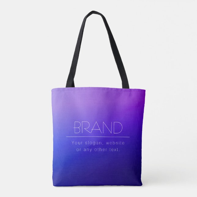 Elegant Editable Text & Modern Fading Purple Colou Tote Bag (Back)