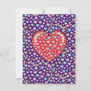 Elegant Editibale Simple Heart Design Postcard