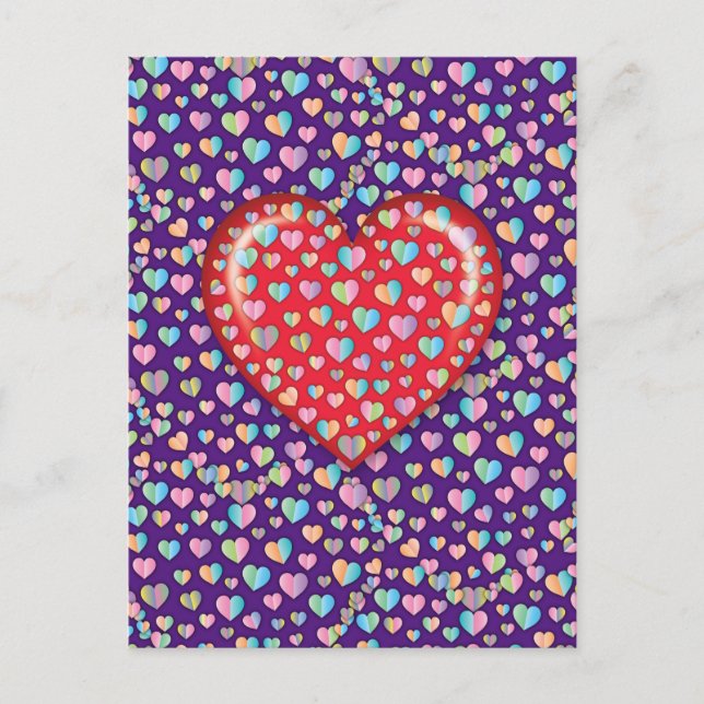 Elegant Editibale Simple Heart Design Postcard (Front)