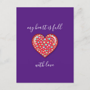 Elegant Editibale Simple Heart Design Postcard