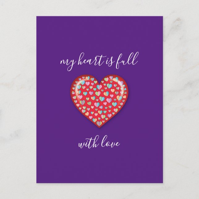 Elegant Editibale Simple Heart Design Postcard (Front)