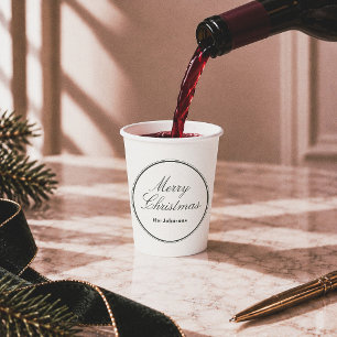 Elegant Editorial Merry Christmas Paper Cups