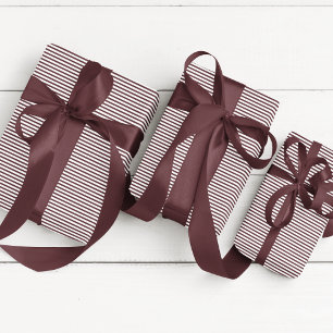 Elegant Eggplant Purple Thin Striped Wrapping Paper