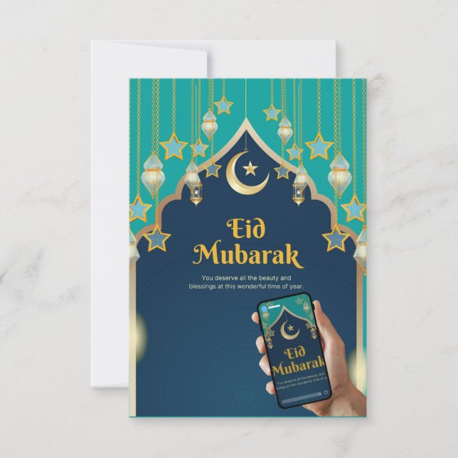 Elegant Eid Mubarak Card (Front)