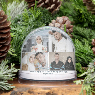 Elegant Eid Mubarak Family – 4 Photo Personalised Snowglobe