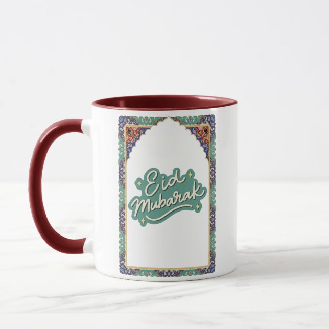 Elegant Eid Mubarak Gift Mug with Turkish design (Left)