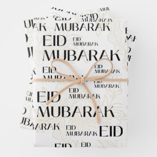 elegant eid mubarak gift wrapping paper sheet