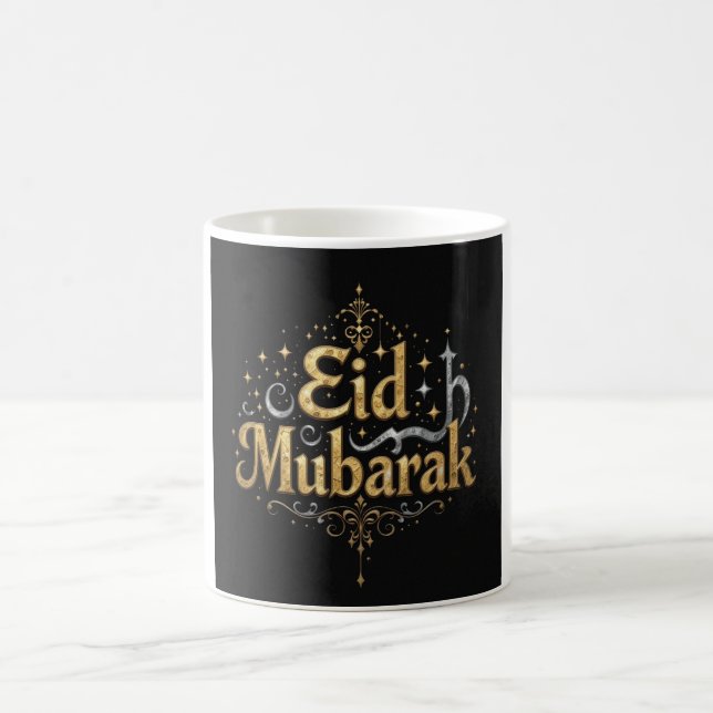 Elegant Eid Mubarak Gold Typography  Coffee Mug (Center)