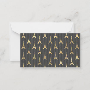 Elegant Eiffel Tower France Yellow Black Vertical Card