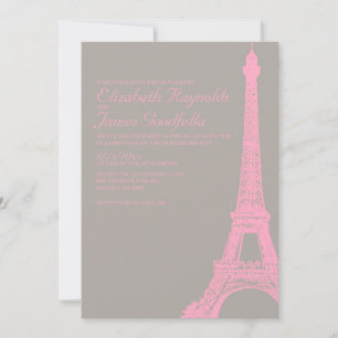 Elegant Eiffel Tower Wedding Invitations