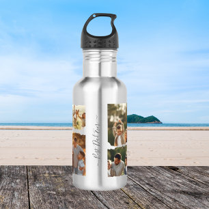 Elegant Eight-Photo Family Collage Design 532 Ml Water Bottle