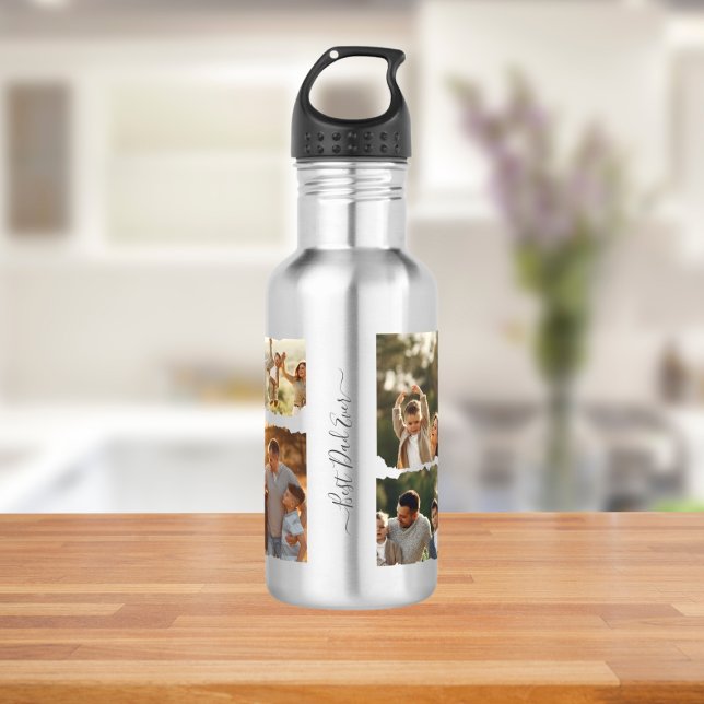 Elegant Eight-Photo Family Collage Design 532 Ml Water Bottle (Creator Uploaded)
