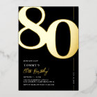Elegant Eighty 80th Birthday Party Foil Invitation