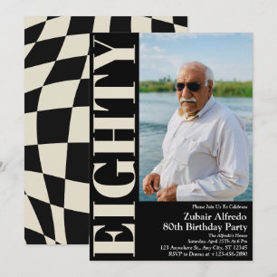 Elegant Eighty 80th Birthday Party Photo Invitation
