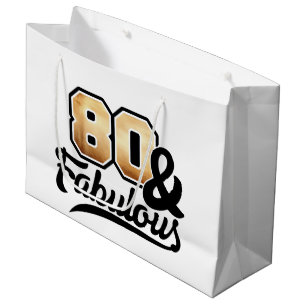 Elegant eighty fabulous Birthday women  Large Gift Bag