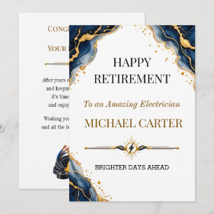 Elegant Electrician Retirement Brighter Days Card