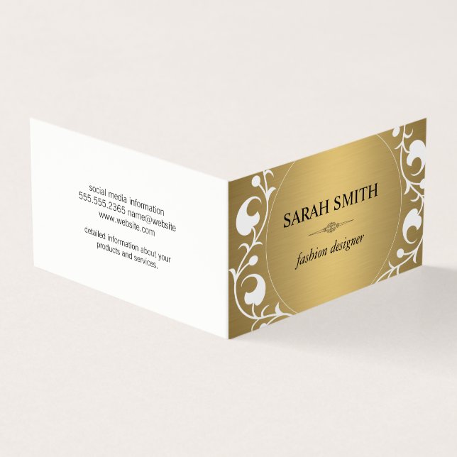 Elegant Element / Golden Luxe Business Card (Outside)