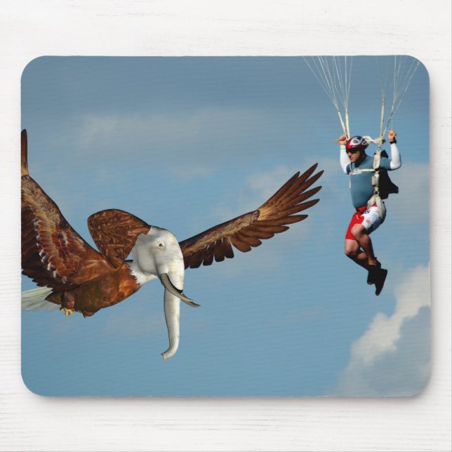 Elegant Elephant Eagle Mouse Mat (Front)