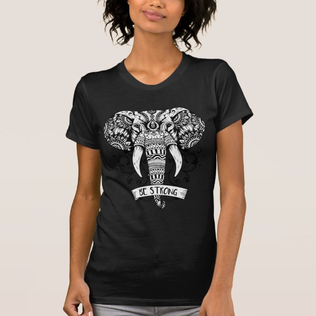 Elegant Elephant head sketch design T-Shirt (Front)