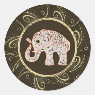 Elegant Elephant Jewels Photo Print Stickers