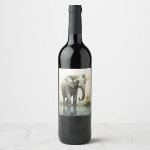 Elegant Elephant Wine Label