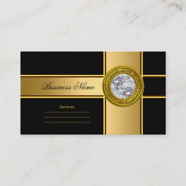 Elegant Elite Classy Gold Black Business Card (Front)