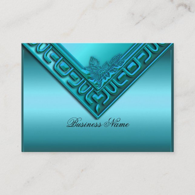 Elegant Elite Classy Teal Blue Business Card (Front)