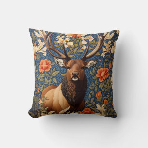 Elegant Elk William Morris Inspired Floral Cushion