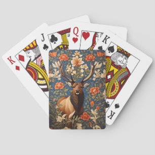 Elegant Elk William Morris Inspired Floral Playing Cards