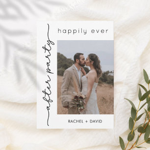 Elegant Elopement Party Photo Wedding Reception Invitation