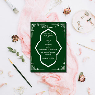 ELEGANT emarald green  ISLAMIC WEDDING  Invitation
