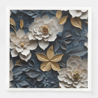 Elegant Embossed 3D Floral Relief