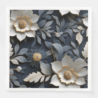 Elegant Embossed 3D Floral Relief