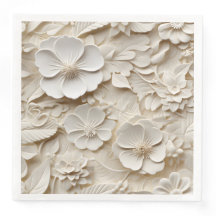Elegant Embossed 3D Floral Relief