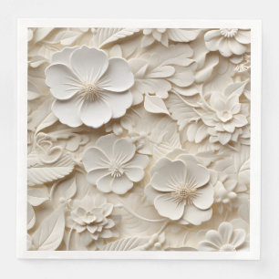 Elegant Embossed 3D Floral Relief Napkin