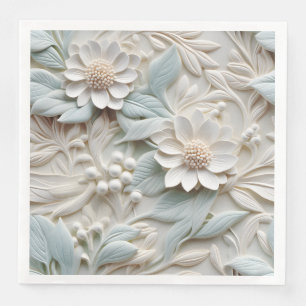 Elegant Embossed 3D Floral Relief Napkin