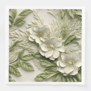 Elegant Embossed 3D Floral Relief Napkin