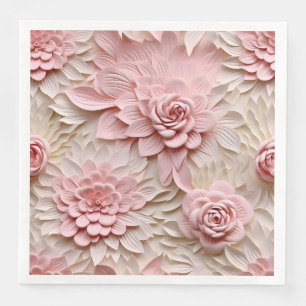 Elegant Embossed 3D Floral Relief Napkin