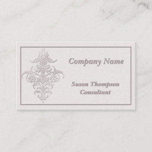 Elegant Embossed Damask Business Card