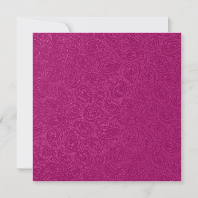 Elegant Embossed Pink Paisley Black Party Invitation (Front)