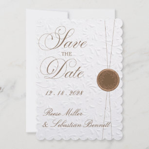 Elegant Embossed Save the Date Wedding Invitation