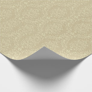 Elegant Embossed Style Gold Damask Wrapping Paper
